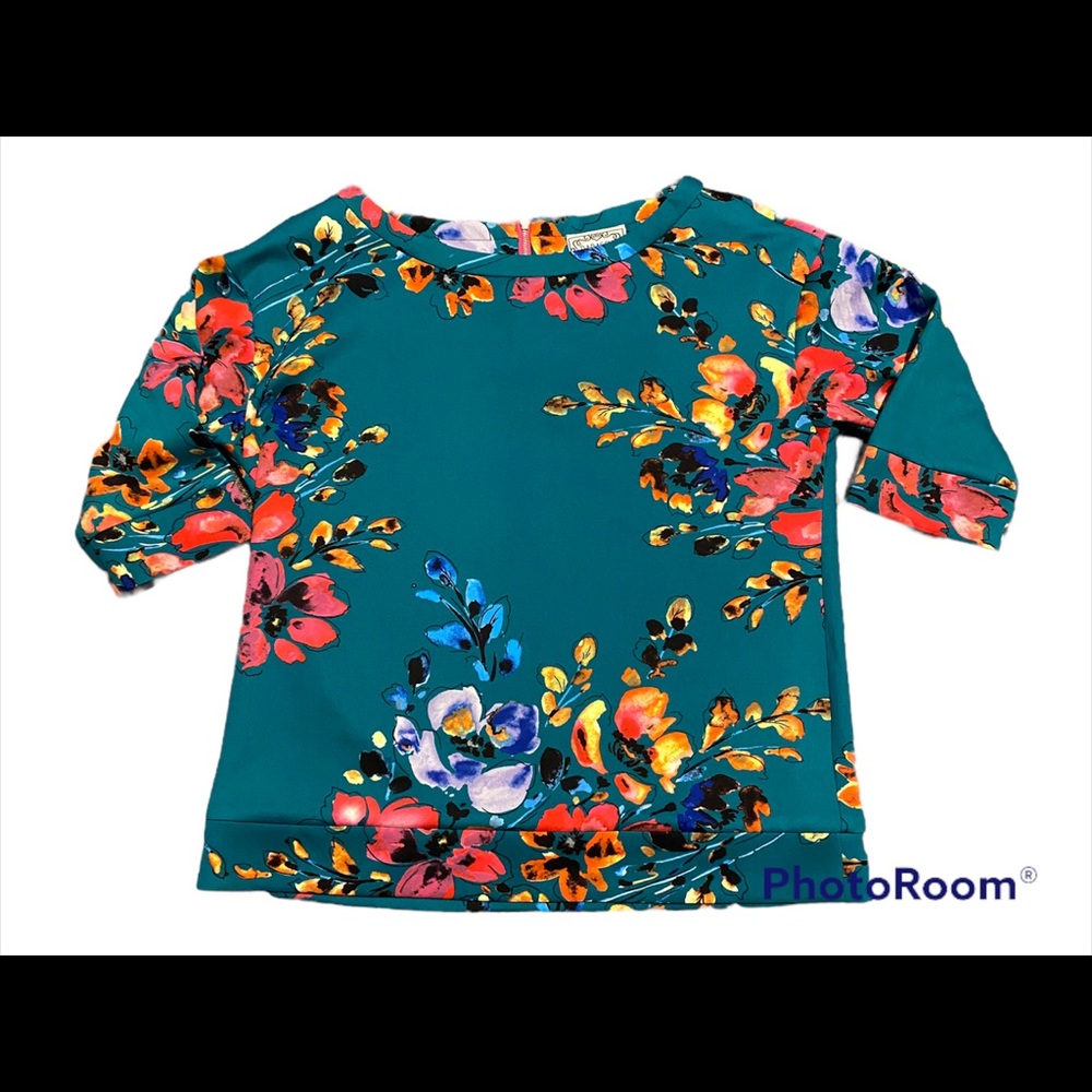 Botanica neoprene sweatshirt - teal floral